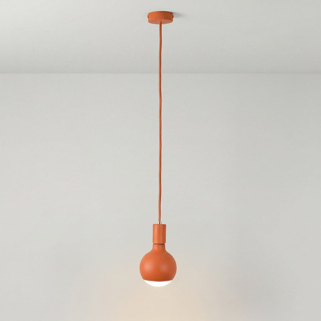 Pendelleuchte Filotto Metallico mit Glühbirne Lucia – Orange