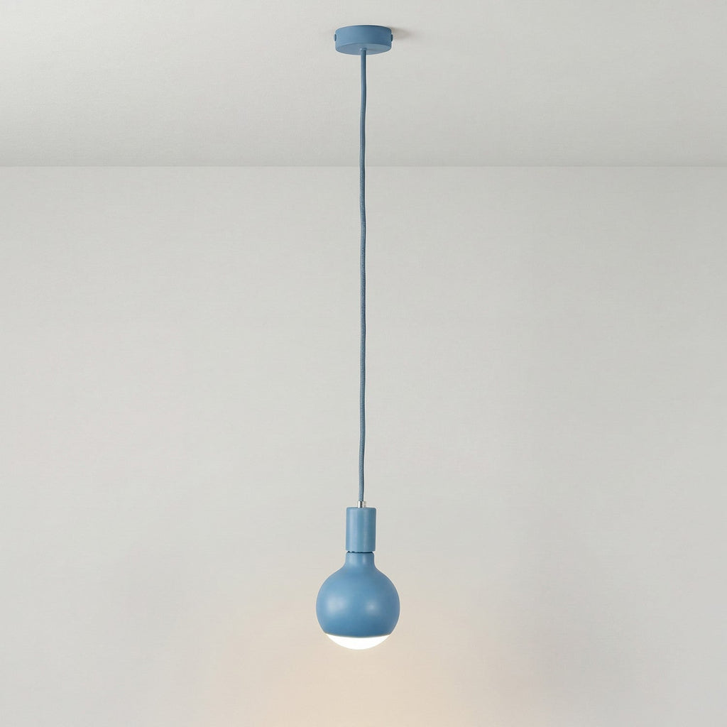Pendelleuchte Filotto Metallisch mit Glühbirne Lucia - Blau