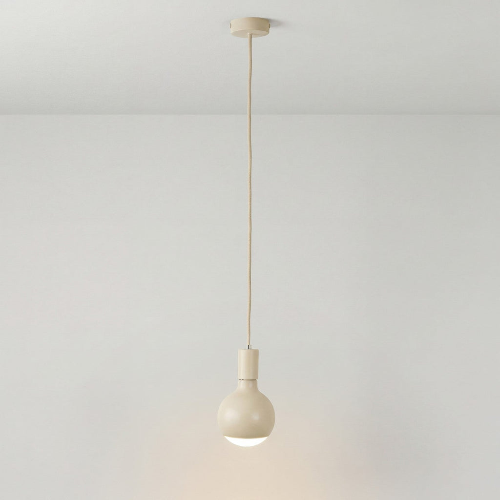 Pendelleuchte Filotto Metallico mit Glühbirne Lucia – Creme
