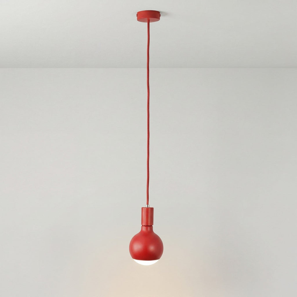 Pendelleuchte Filotto Metallico mit Glühbirne Lucia - Rot