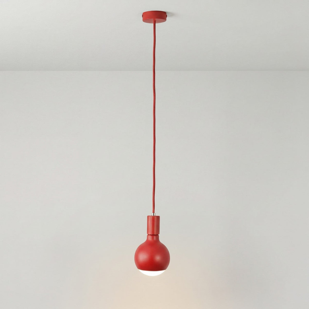 Pendelleuchte Filotto Metallico mit Glühbirne Lucia - Rot