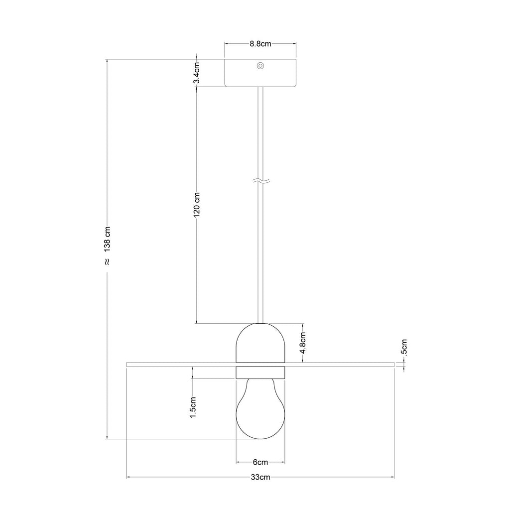 Pendelleuchte aus Holz komplett mit Textilkabel und UFO-Lampenschirm – Neutral – Ansicht 4