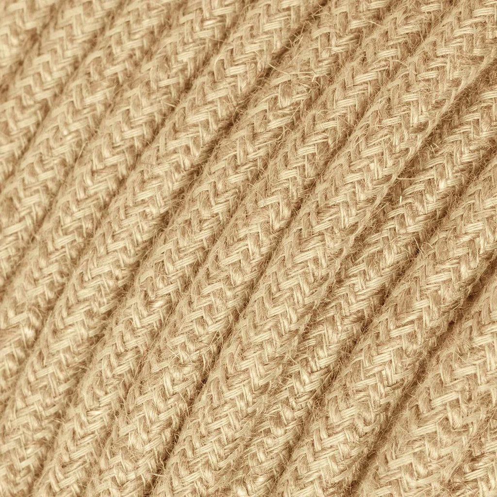 Pendelleuchte Made in Italy komplett mit Textilkabel und doppeltem Tub-E14-Schirm aus Holz und Metall – Satin-Bronze – Ansicht 3