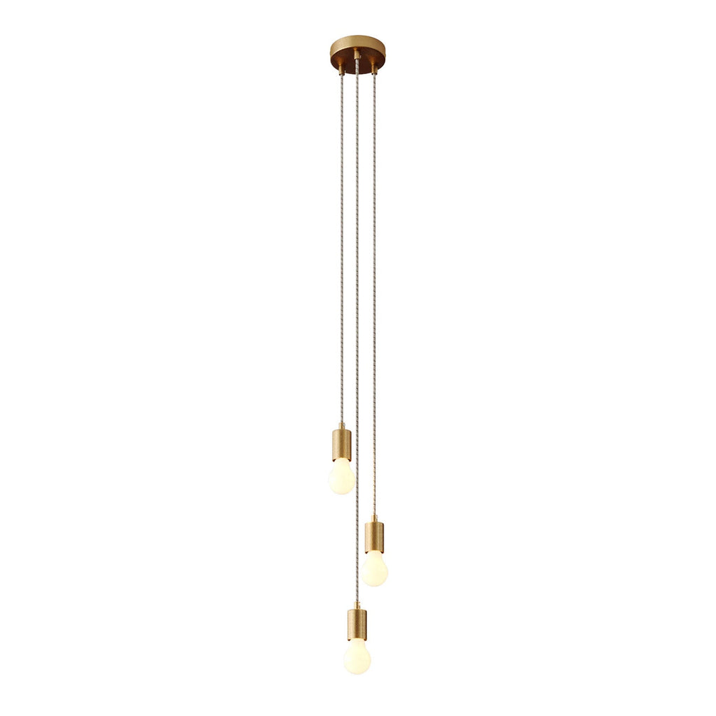 Mehrfachpendelleuchte mit 3 Abgängen und Metallakzenten – Satin Bronze