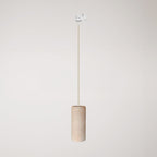 Pendelleuchte für Schienensysteme mit Stoffkabel und Tub-E27 – Natur