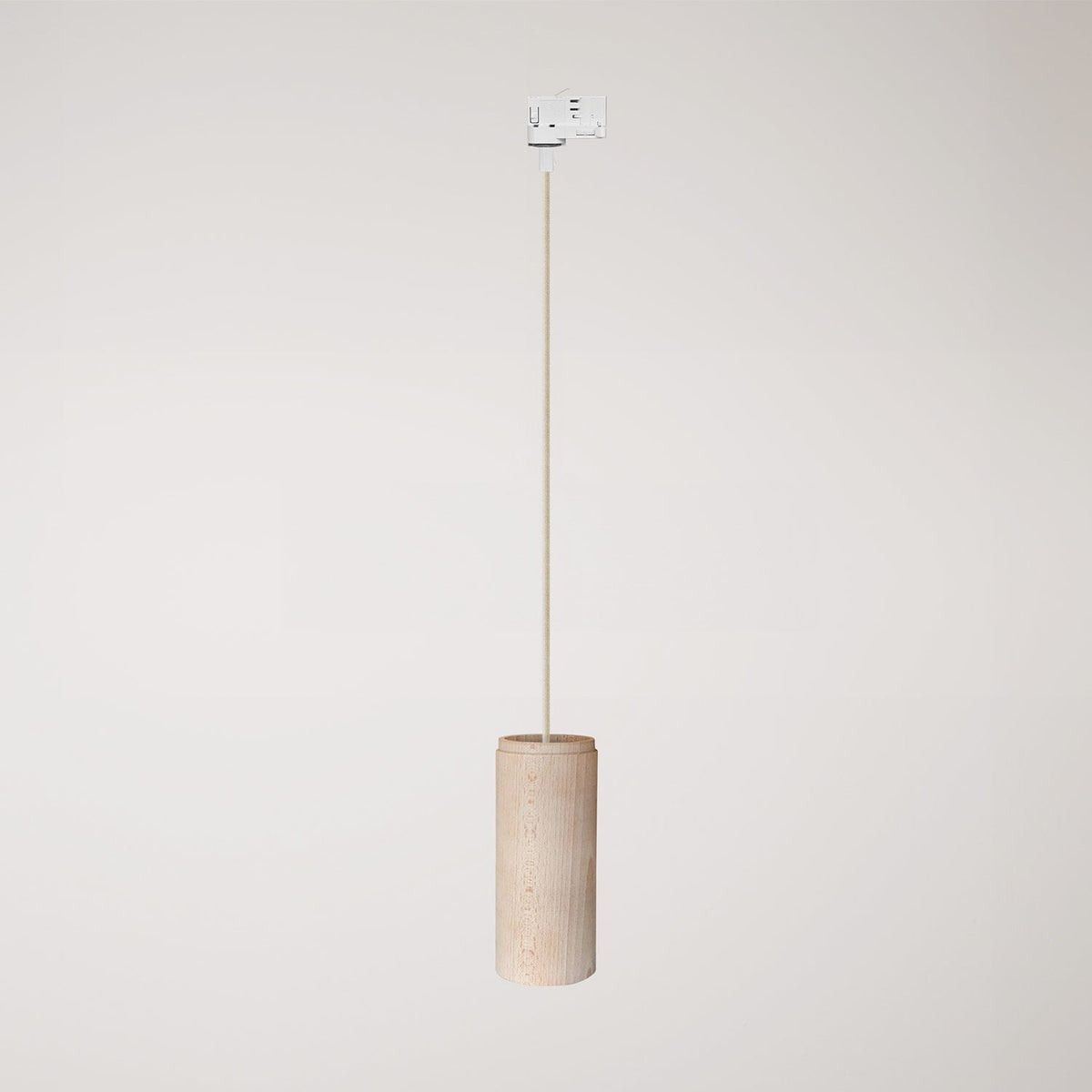 Pendelleuchte für Schienensysteme mit Stoffkabel und Tub-E27 – Natur