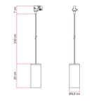 Pendelleuchte für Schienensysteme mit Stoffkabel und Tub-E27 – Natur – Ansicht 6