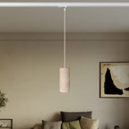 Pendelleuchte für Schienensysteme mit Stoffkabel und Tub-E27 – Natur – Ansicht 2