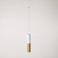 Pendelleuchte für Schienensysteme mit doppeltem Tub-E14 Schirm – Weiß und Satiniertes Bronze