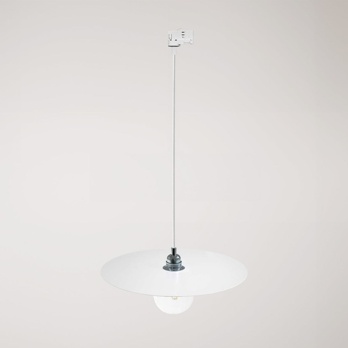 Pendelleuchte für Schienensystem mit XL Lampenschirm Ellepi – Weiß