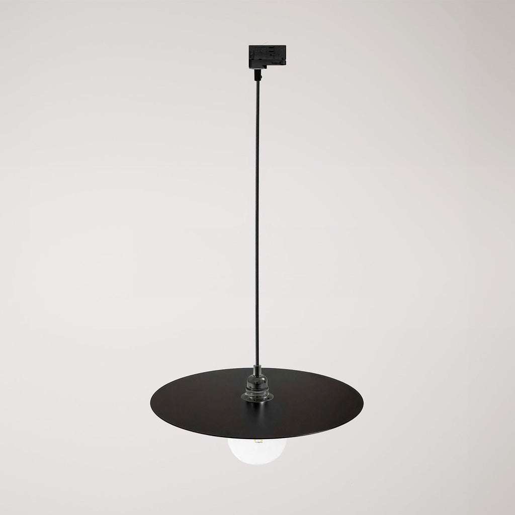 Pendelleuchte für Schienen mit XL-Ellepi-Schirm – Schwarz