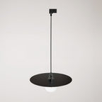 Pendelleuchte für Schienen mit XL-Ellepi-Schirm – Schwarz