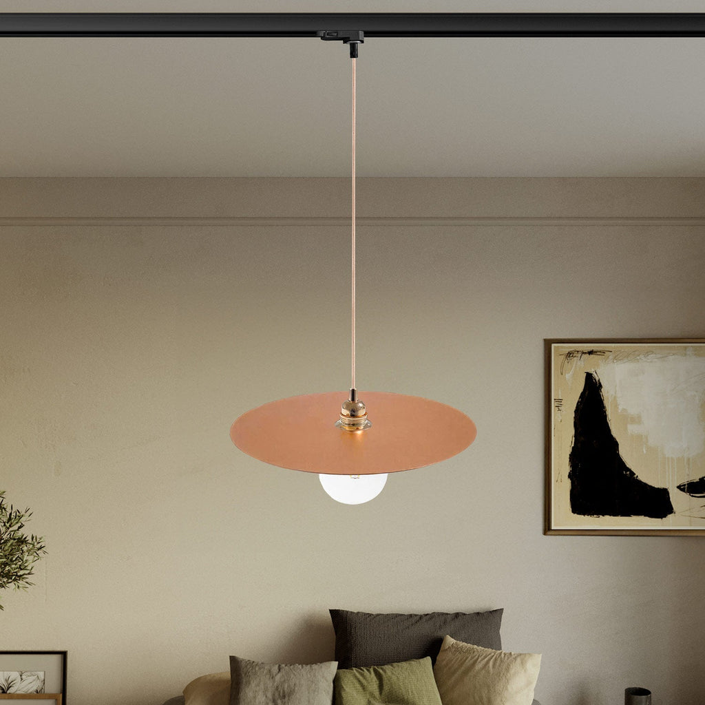 Pendelleuchte für Schienen mit XL Ellepi-Lampenschirm – Kupfer – Ansicht 2