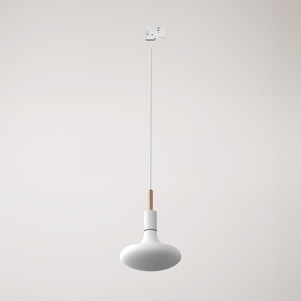 Pendelleuchte für Schienensystem mit 7cm Kabelverschraubung – Weiß