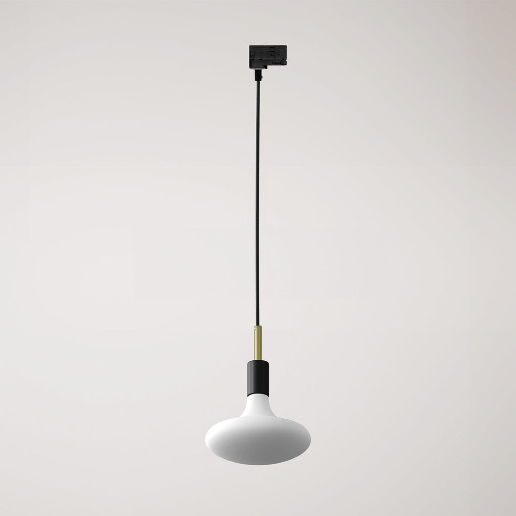 Pendelleuchte für Stromschiene mit zylindrischem Kabelzugentlaster 7cm - Schwarz