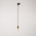 Vintage-Pendelleuchte für Stromschienen mit geflochtenem Kabel – Satinbronze