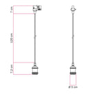 Vintage-Pendelleuchte für Schienensysteme mit gedrehtem Kabel – Chrom – Ansicht 6