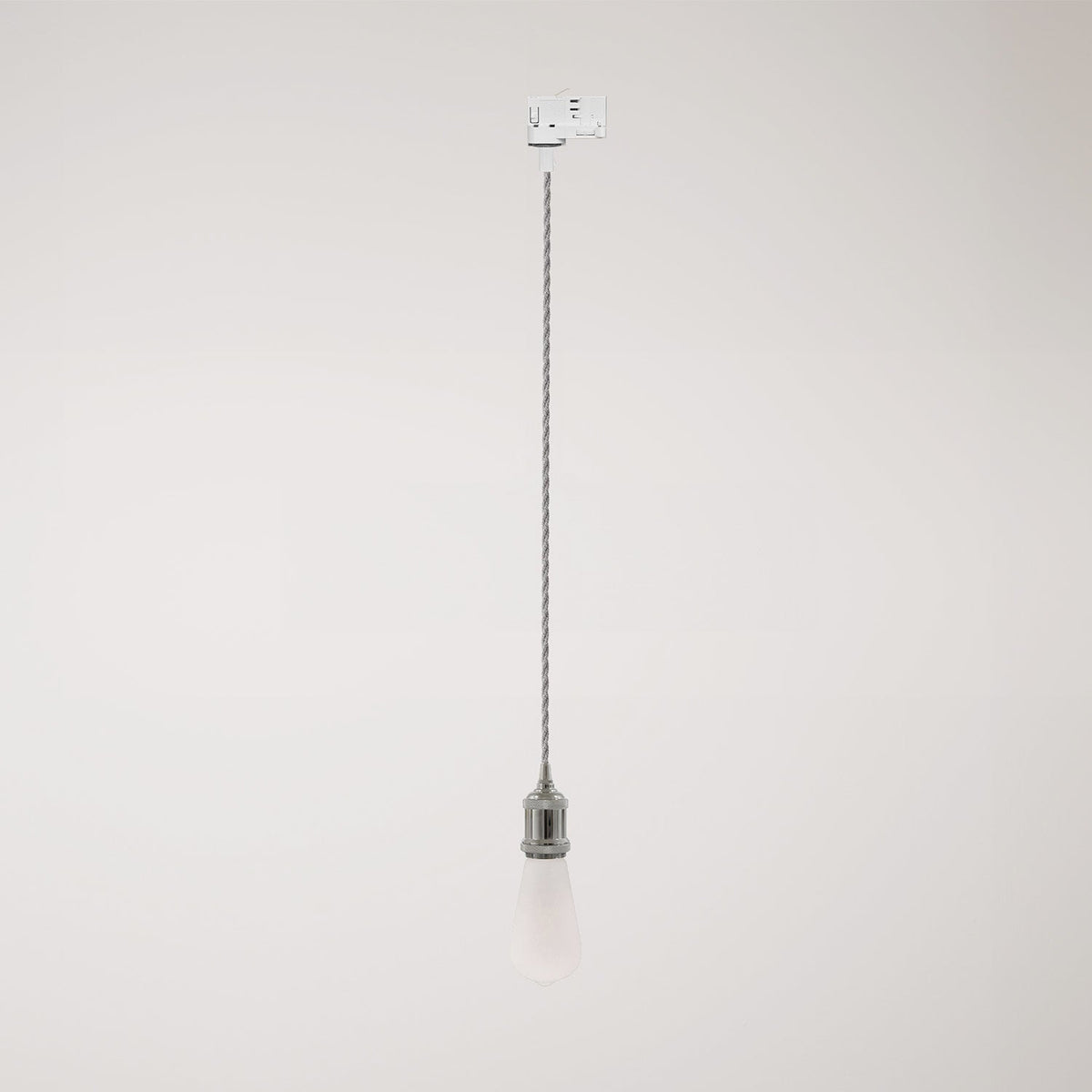 Vintage-Pendelleuchte für Schienensysteme mit gedrehtem Kabel – Chrom