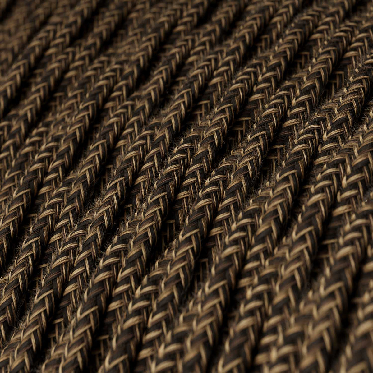 Vintage-Pendelleuchte für Stromschienen mit geflochtenem Kabel – Schwarz Perle – Ansicht 3