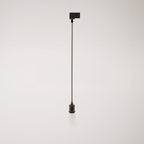 Vintage-Pendelleuchte für Stromschienen mit geflochtenem Kabel – Schwarz Perle