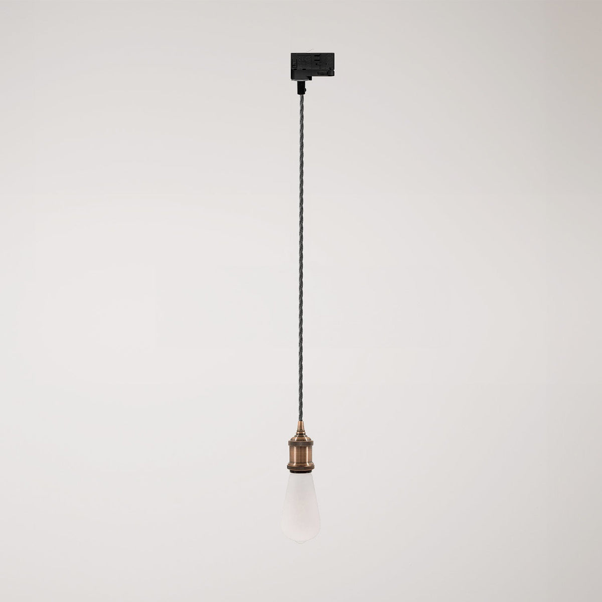 Pendelleuchte Vintage für Schienensystem mit geflochtenem Kabel – Satin-Kupfer