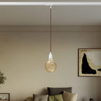 Pendelleuchte Vintage für Schienensysteme mit Porzellan-Finish – Weiß – Ansicht 2