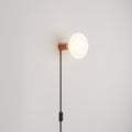 Leuchte mit Stecker mit metallischer Oberfläche und LED-Glühbirne Ellipse in Porzellanoptik – Satin-Kupfer