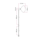 Leuchte mit Stecker mit metallischer Oberfläche und LED-Glühbirne Ellipse in Porzellanoptik – Satin-Titan – Ansicht 5