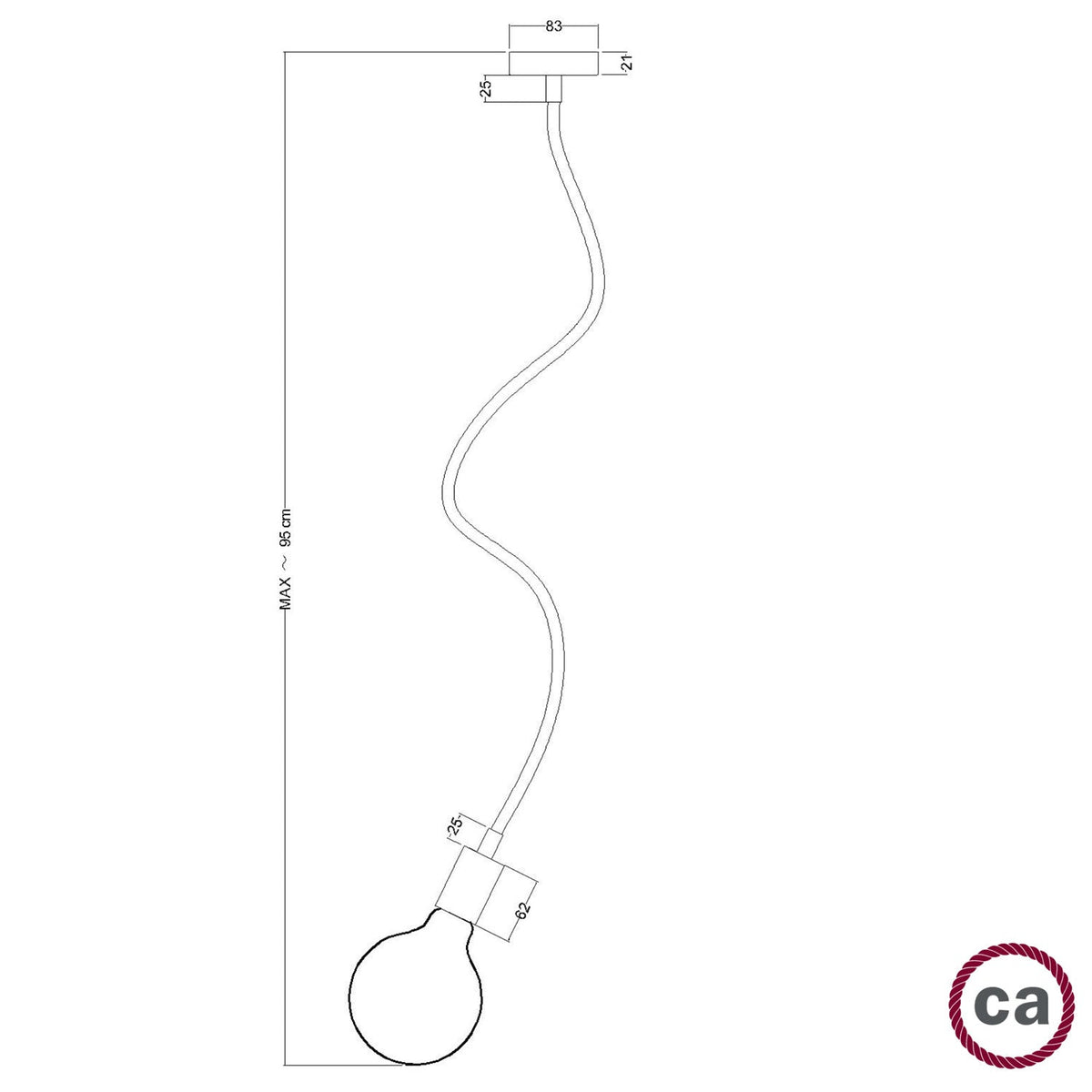 Creative Flex Deckenleuchte 90 cm – Mattweiß – Ansicht 5
