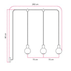 Modulair-Außenlampe IP65 mit 3 Abgängen und bruchfesten Unbreak-a-Ball-Lampenschirmen – Schwarz – Ansicht 5