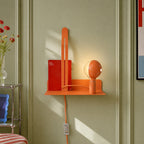 Wandleuchte mit Ablage und lackierter LED-Glühbirne G125 – Murio Talia – Orange – Ansicht 2