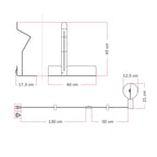 Wandleuchte mit Ablage und lackierter LED-Glühbirne G125 – Murio Talia – Orange – Ansicht 4