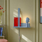 Wandleuchte mit Ablage und lackierter LED-Glühbirne G125 – Murio Talia – Blau – Ansicht 2