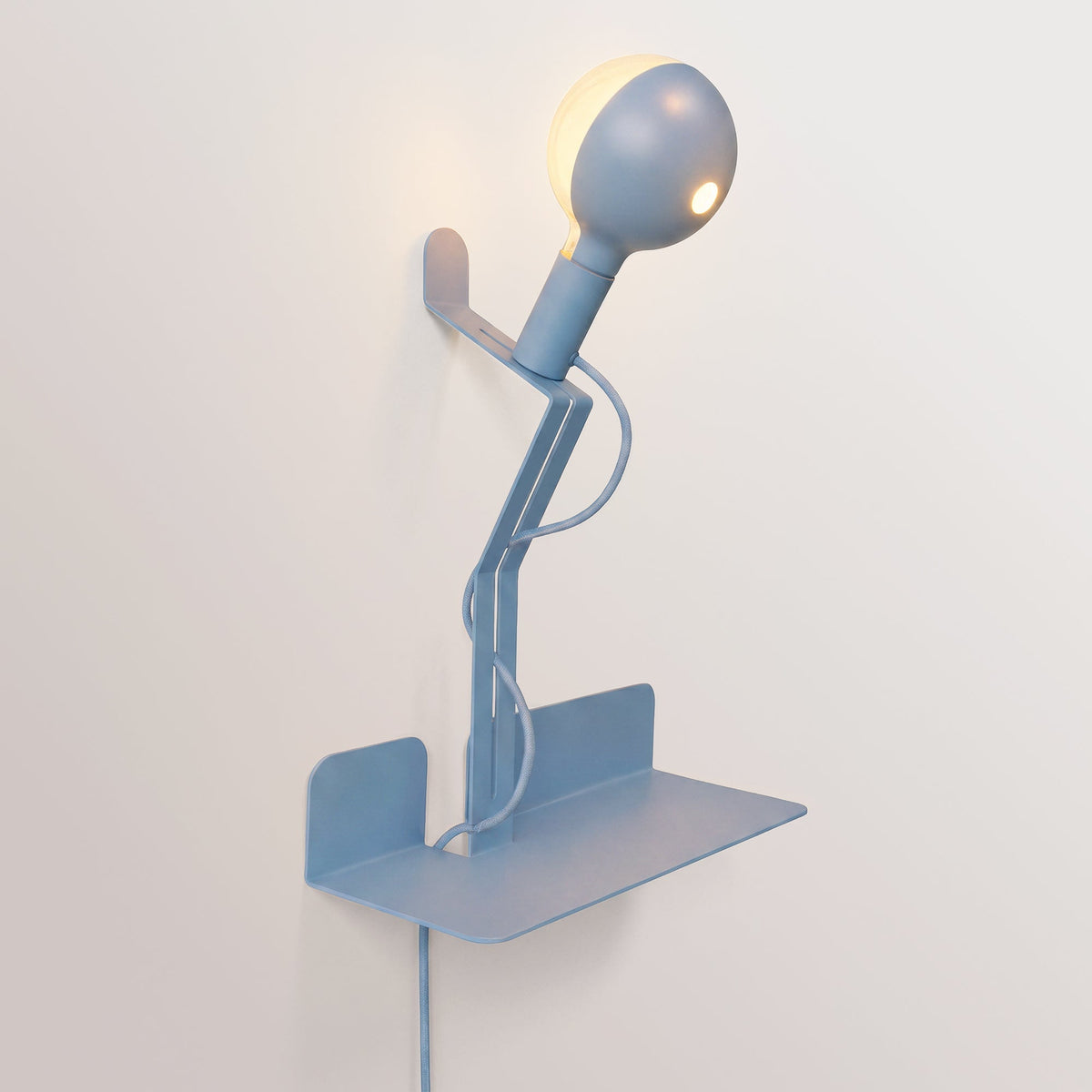 Wandleuchte mit Ablage und lackierter LED-Glühbirne G125 – Murio Talia – Blau