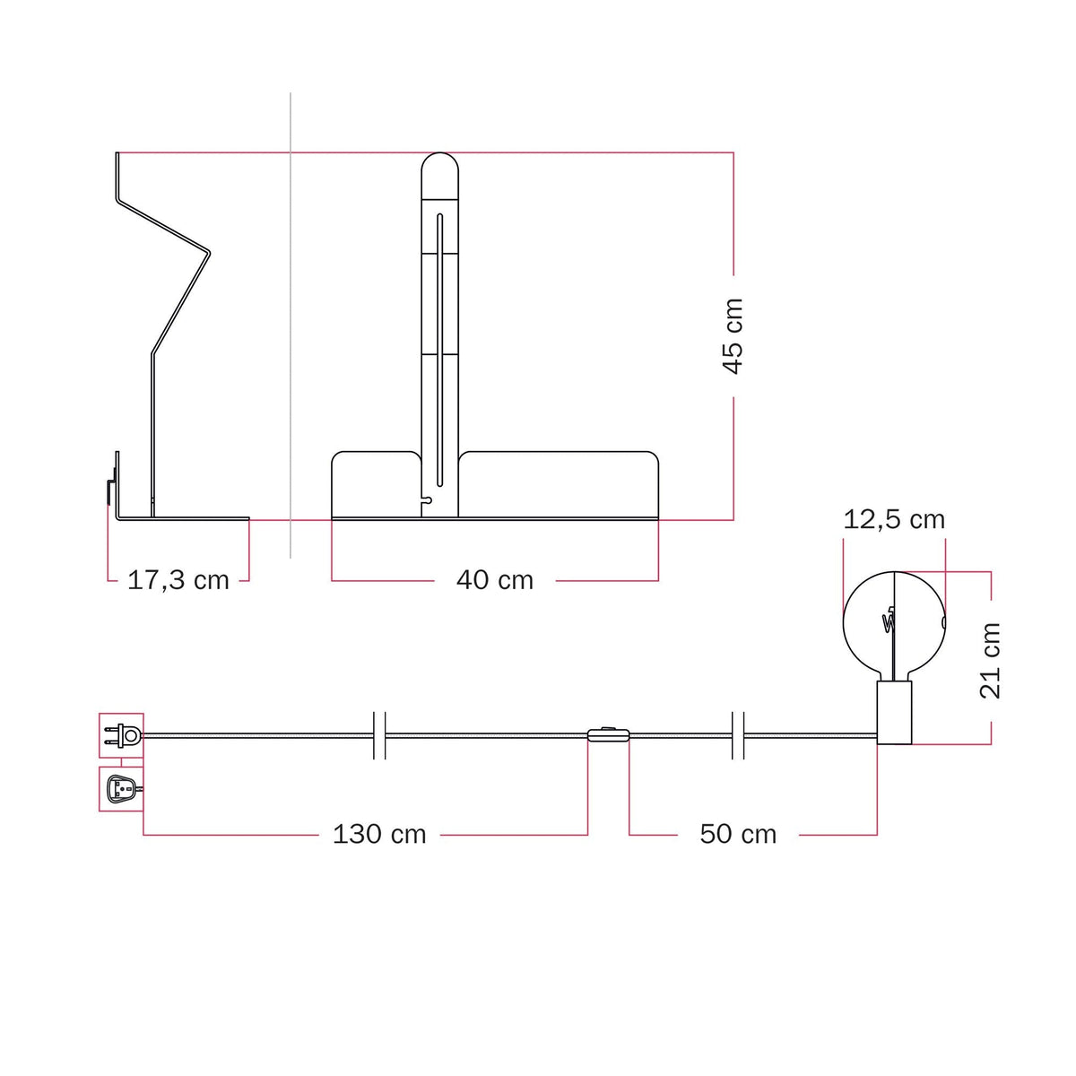 Wandleuchte mit Ablage und lackierter LED-Glühbirne G125 – Murio Talia – Gelb – Ansicht 4