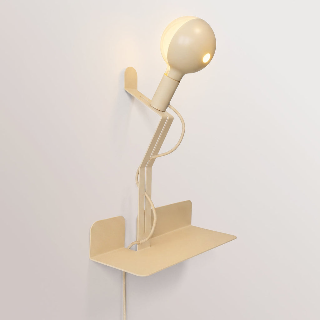 Wandleuchte mit Ablage und lackierter LED-Glühbirne G125 – Murio Talia – Creme