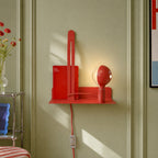 Wandleuchte mit Ablage und lackierter LED-Glühbirne G125 – Murio Talia – Rot – Ansicht 2