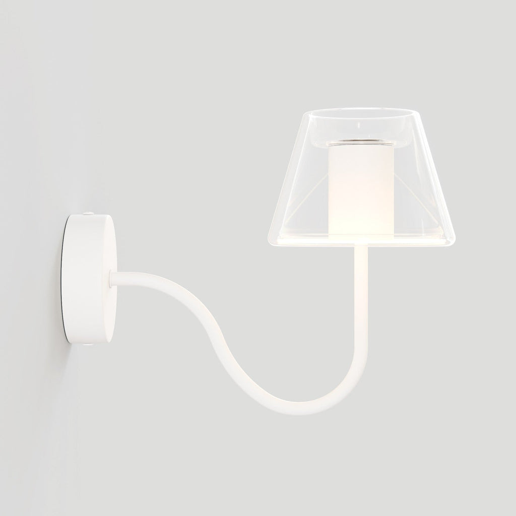 Wandleuchte Fermaluce G07 mit S-Ausleger – Mattweiß