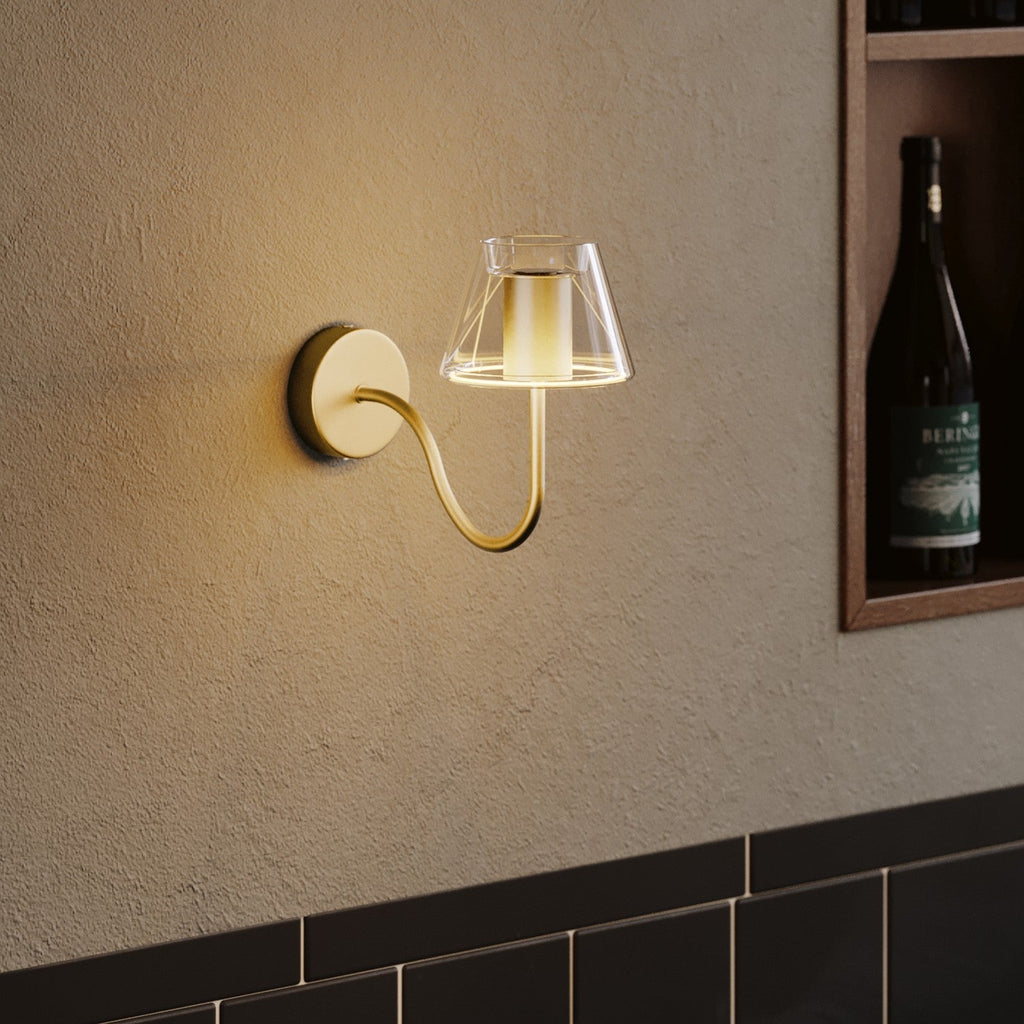 Wandleuchte Fermaluce G07 mit S-Ausleger – Satinbronze – Ansicht 2