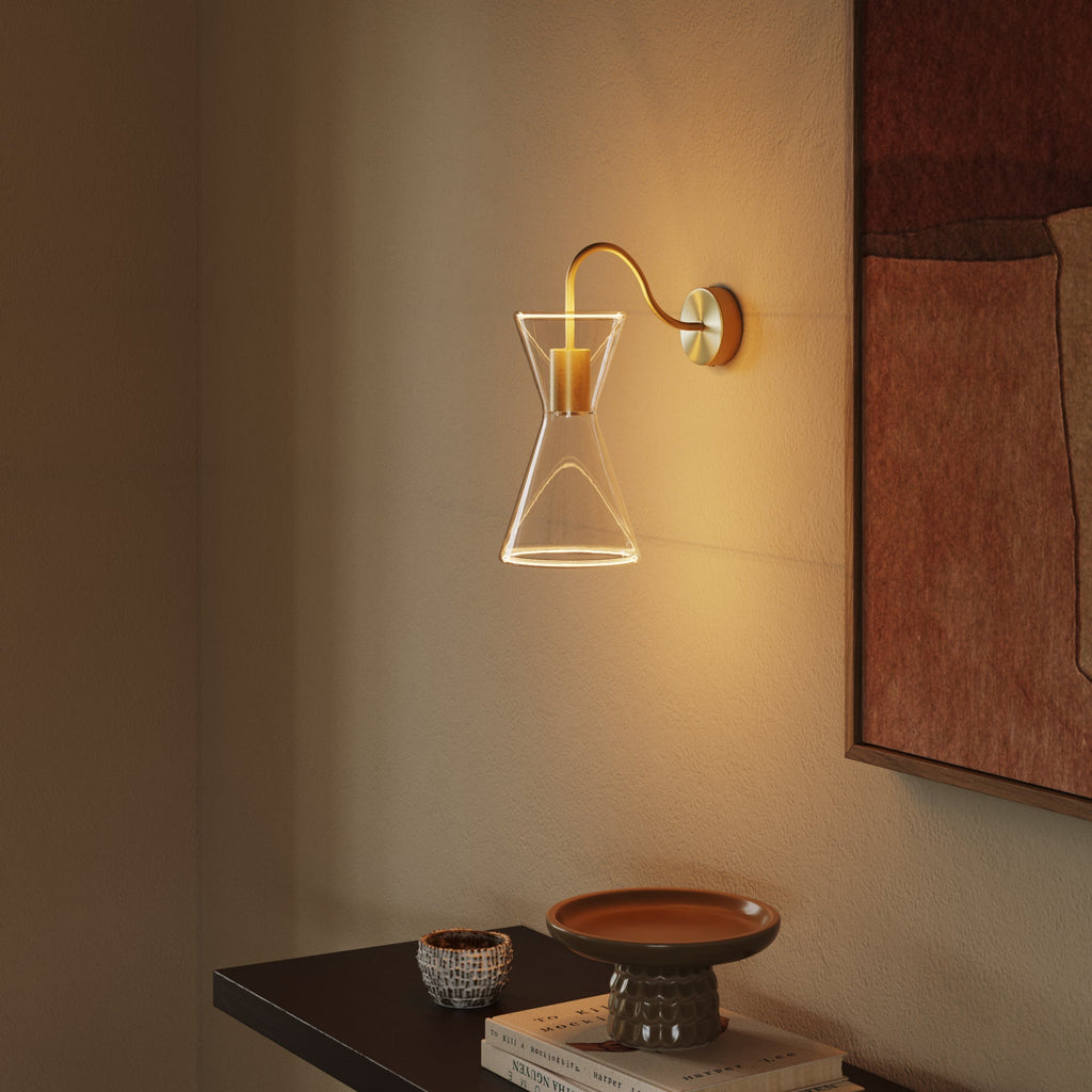 Ghost Doppelkonus Wandleuchte mit S-Extension - Satinbronze – Ansicht 2