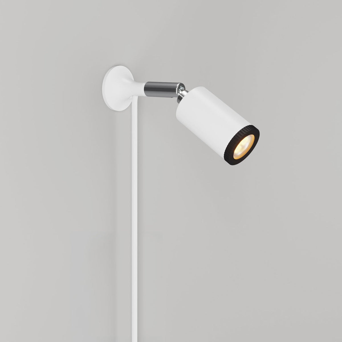 Wandleuchte MAG-Y mit Gelenk und Spotlicht – Mattweiß