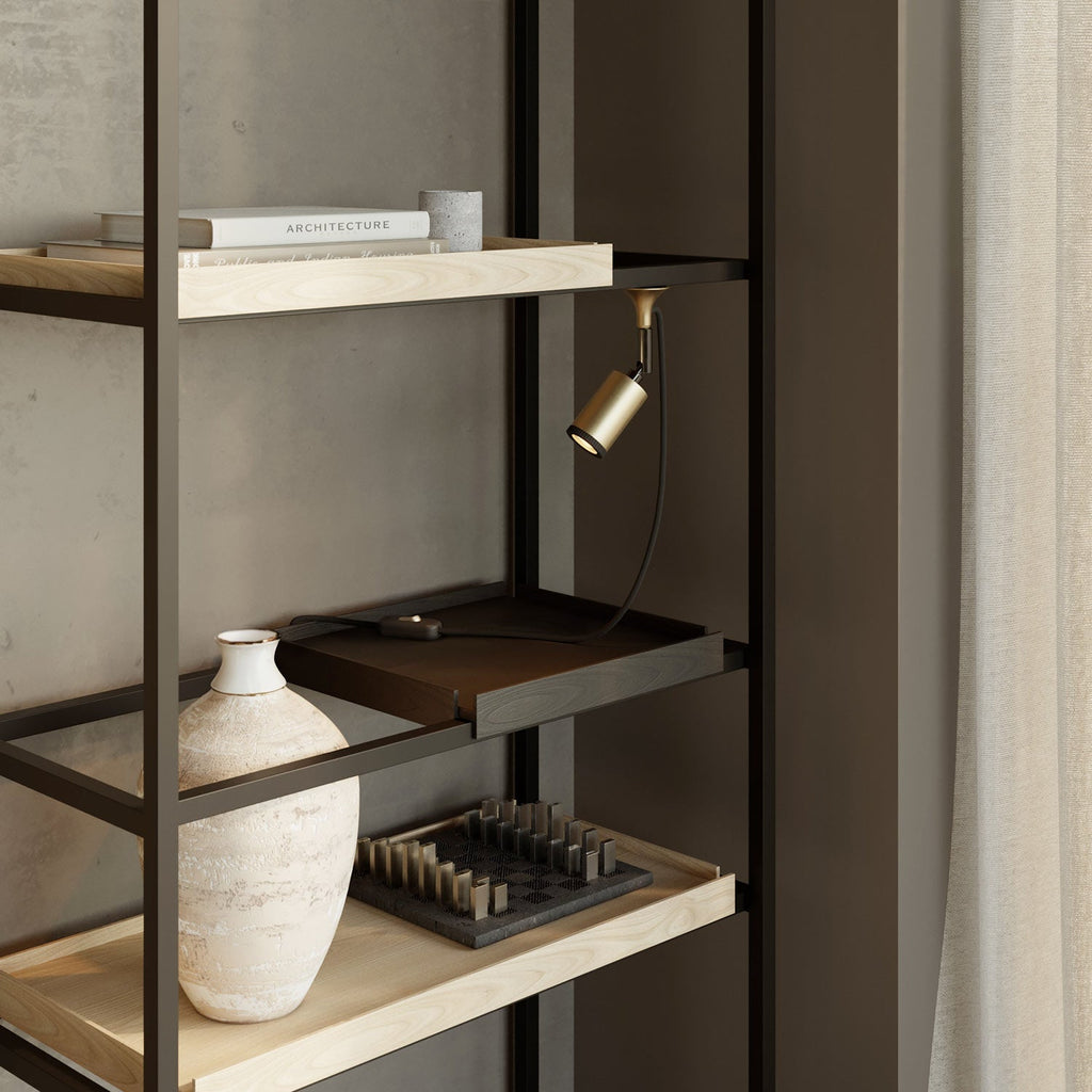 Wandleuchte MAG-Y mit Gelenk und Spot-Licht – Satiniert Bronze – Ansicht 2