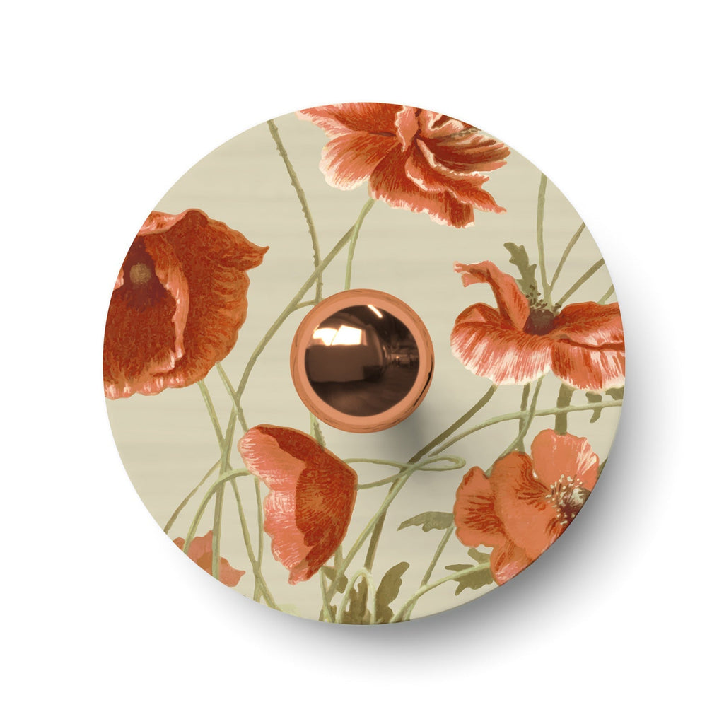 Wand- oder Deckenleuchte mit floral gemustertem Schirm „Blossom Haven“ Botanik-Mohn – Wasserdicht IP44 – Ansicht 3