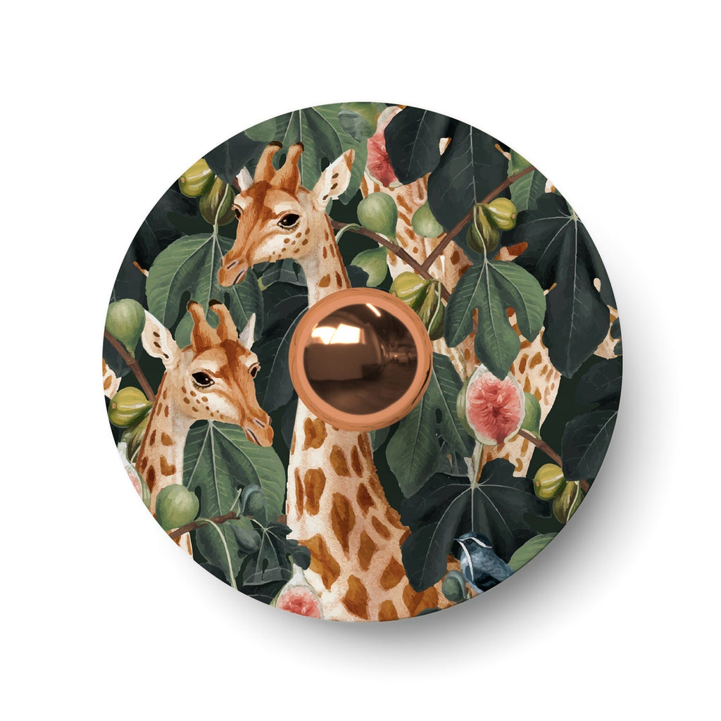Wandleuchte oder Deckenlampe mit Lampenschirm mit Dschungeltieren 'Wildlife Whispers' Giraffen – Wasserdicht IP44 – Ansicht 3