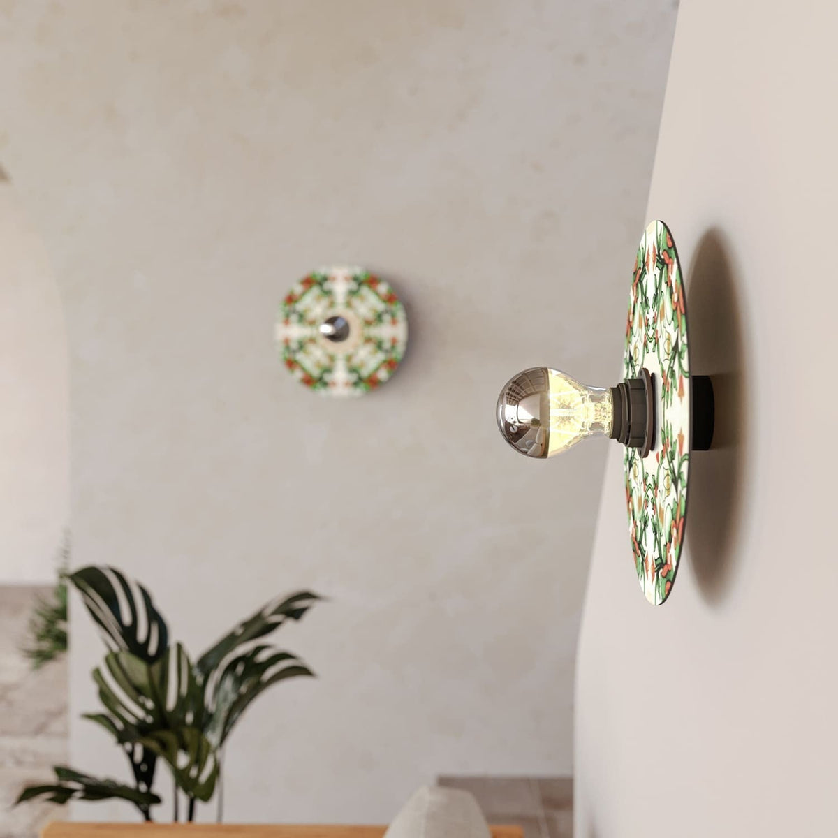 Wand- oder Deckenlampe Schwarz mit Majolika-Effekt-Lampenschirm – Wasserdicht IP44 – IO – Ansicht 3