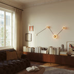 Spostaluce Wandleuchte mit 3 Ghost-Lampen und schwarz-goldenem Kabel – Ansicht 2
