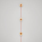 Wandleuchte Spostaluce mit Stecker, 3 Ghost-Glühbirnen und orangem Kabel