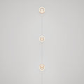 Wandleuchte Spostaluce mit Stecker, 3 Ghost-Glühbirnen und grauem melange Textilkabel
