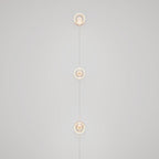 Wandleuchte Spostaluce mit Stecker, 3 Ghost-Glühbirnen und grauem melange Textilkabel