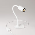 MAG-Y Schreibtischlampe mit Flex, ovalem Metallfuß und Spotlicht – Mattweiß